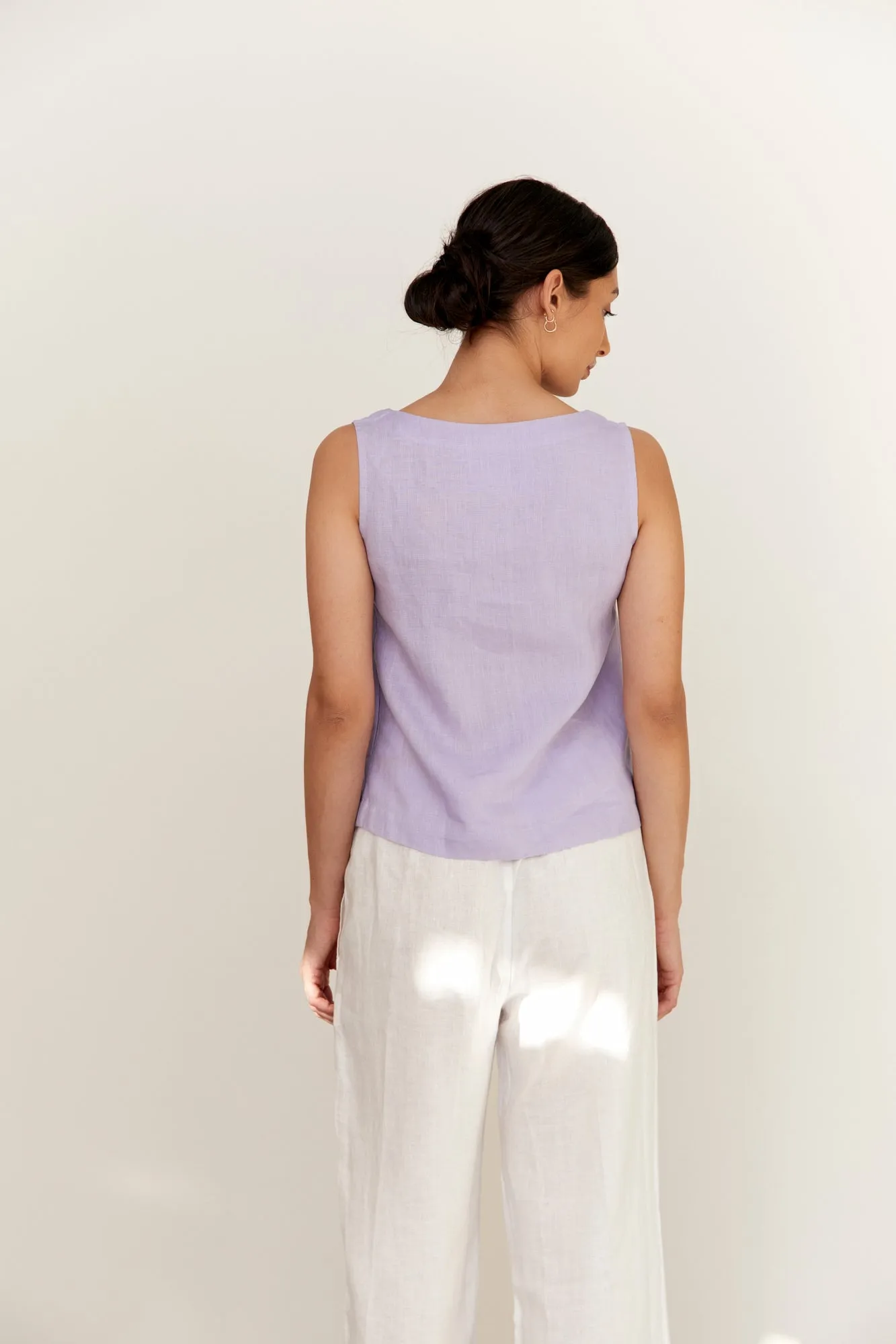 Shell Linen Top Lilac