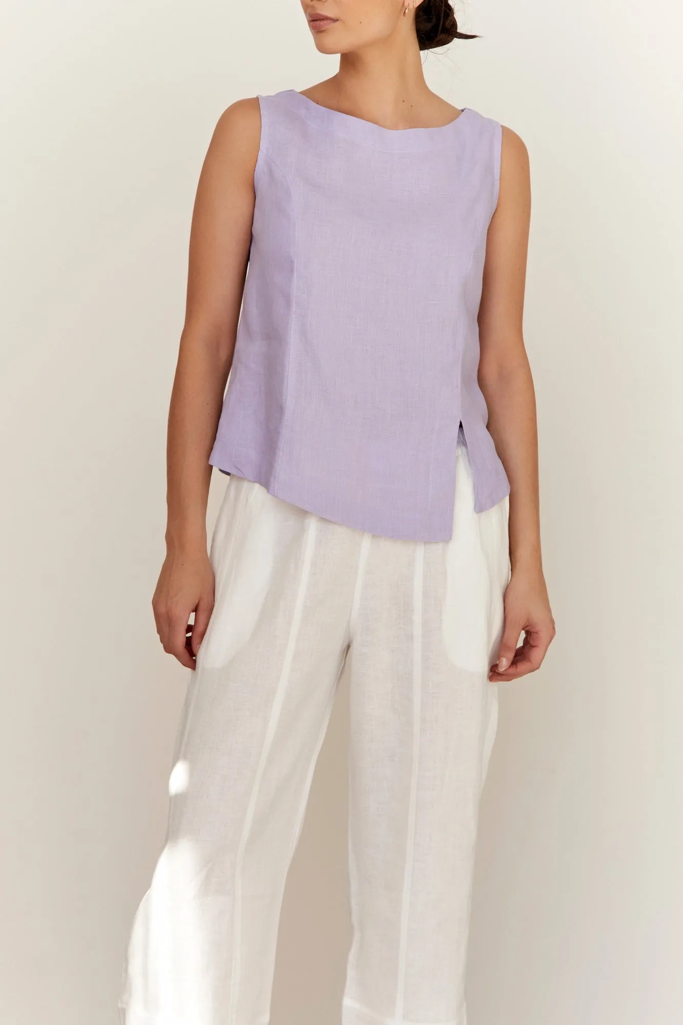 Shell Linen Top Lilac