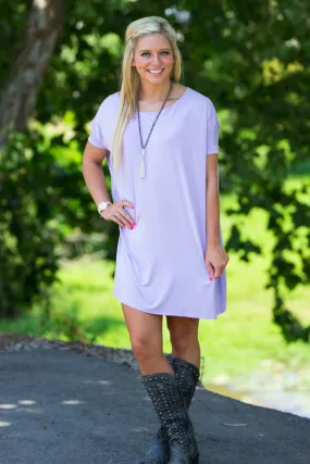 Short Sleeve Piko Tunic - Lilac