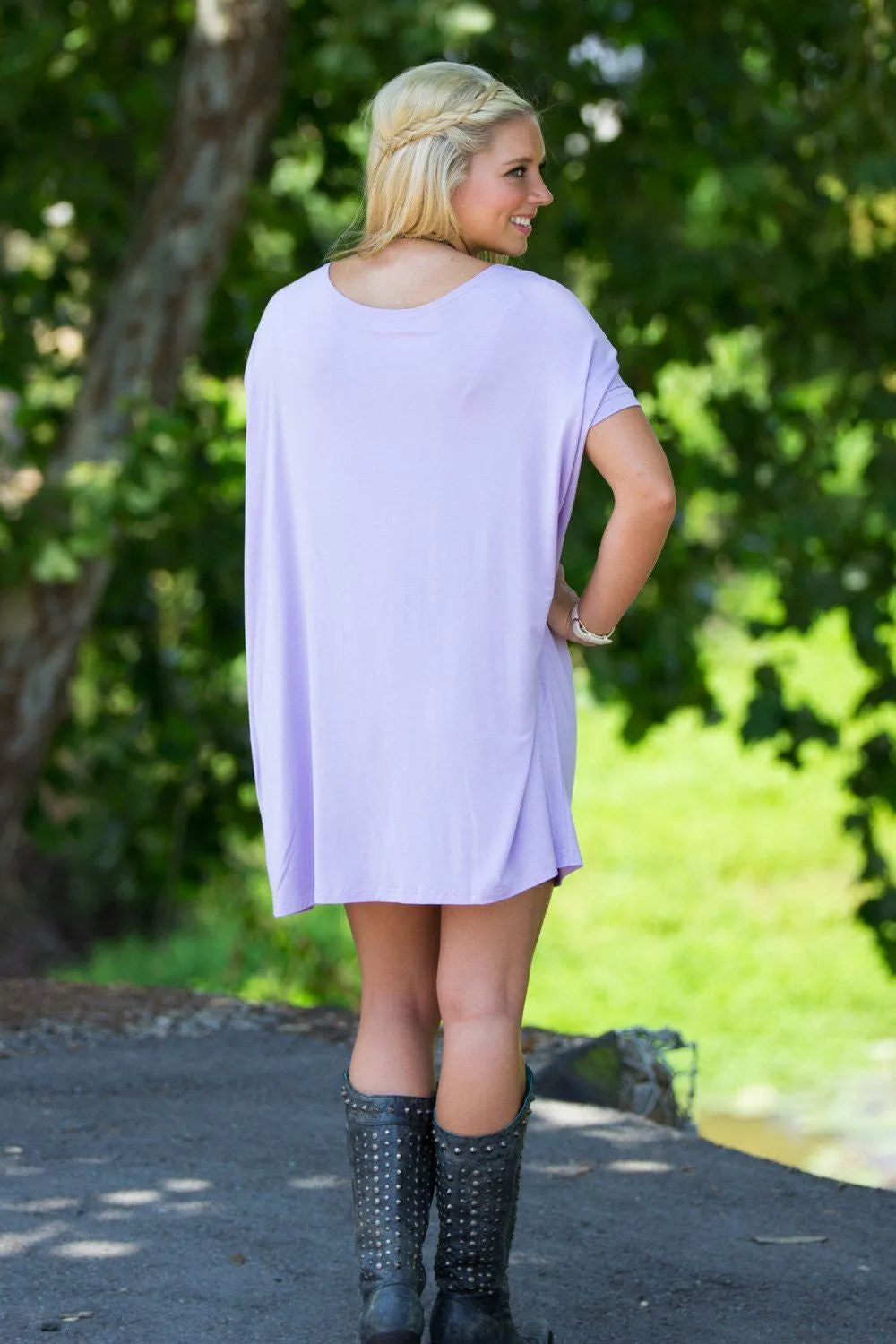 Short Sleeve Piko Tunic - Lilac