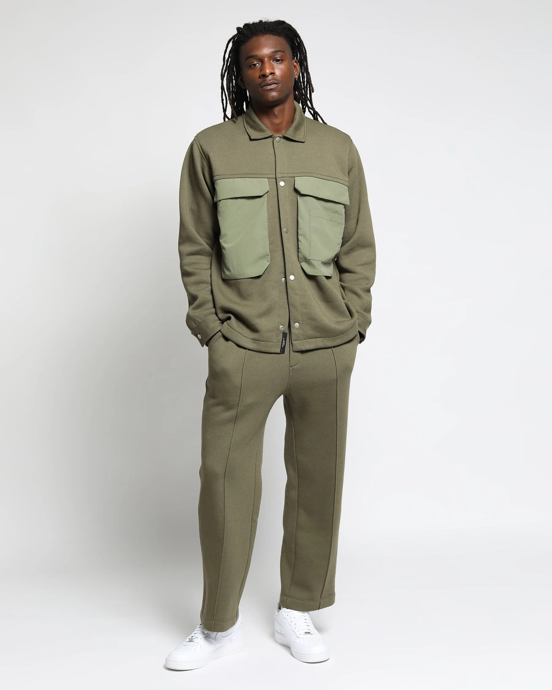 Sunnyside Brushed Terry Pin-tucked Wide Leg Pant