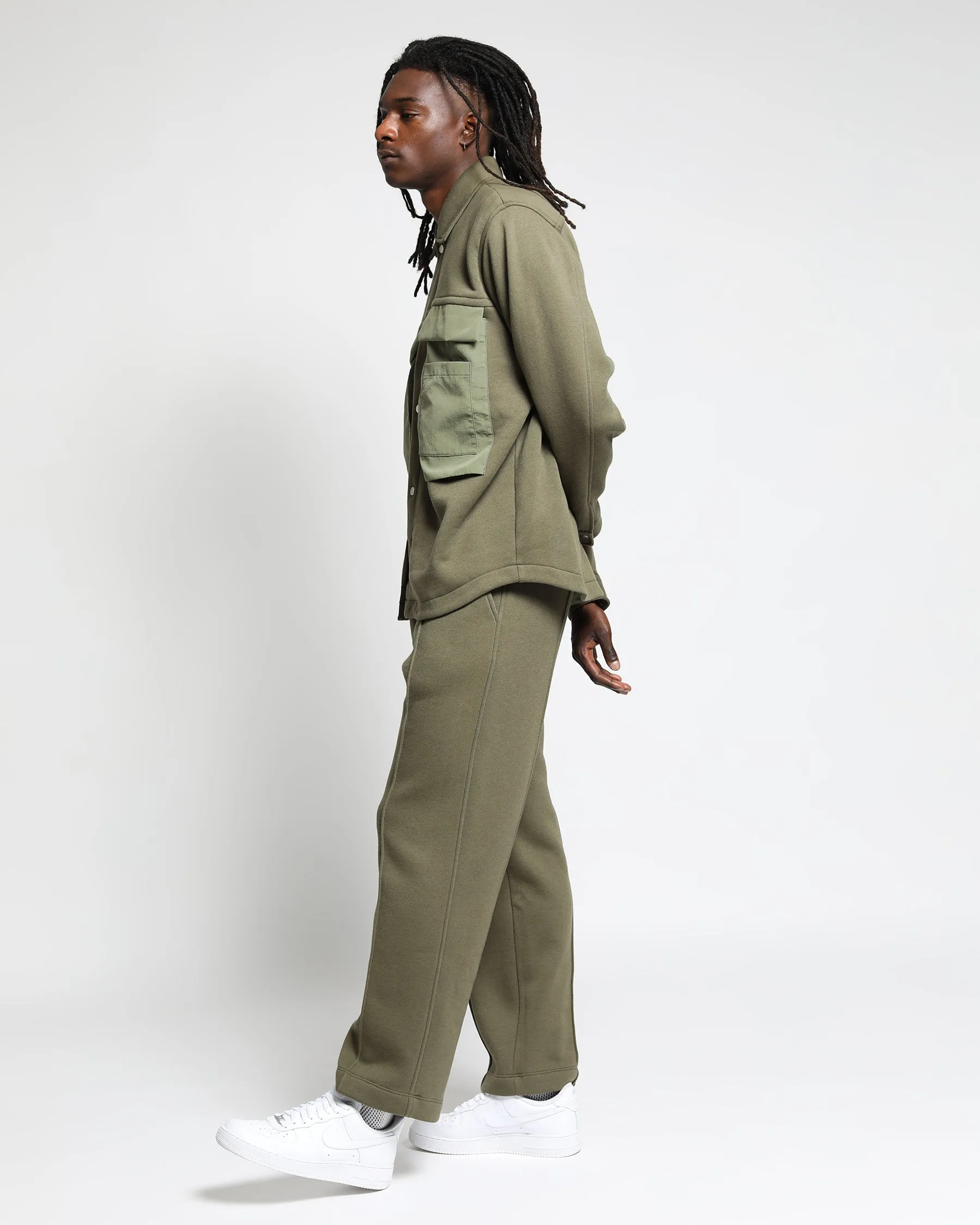 Sunnyside Brushed Terry Pin-tucked Wide Leg Pant