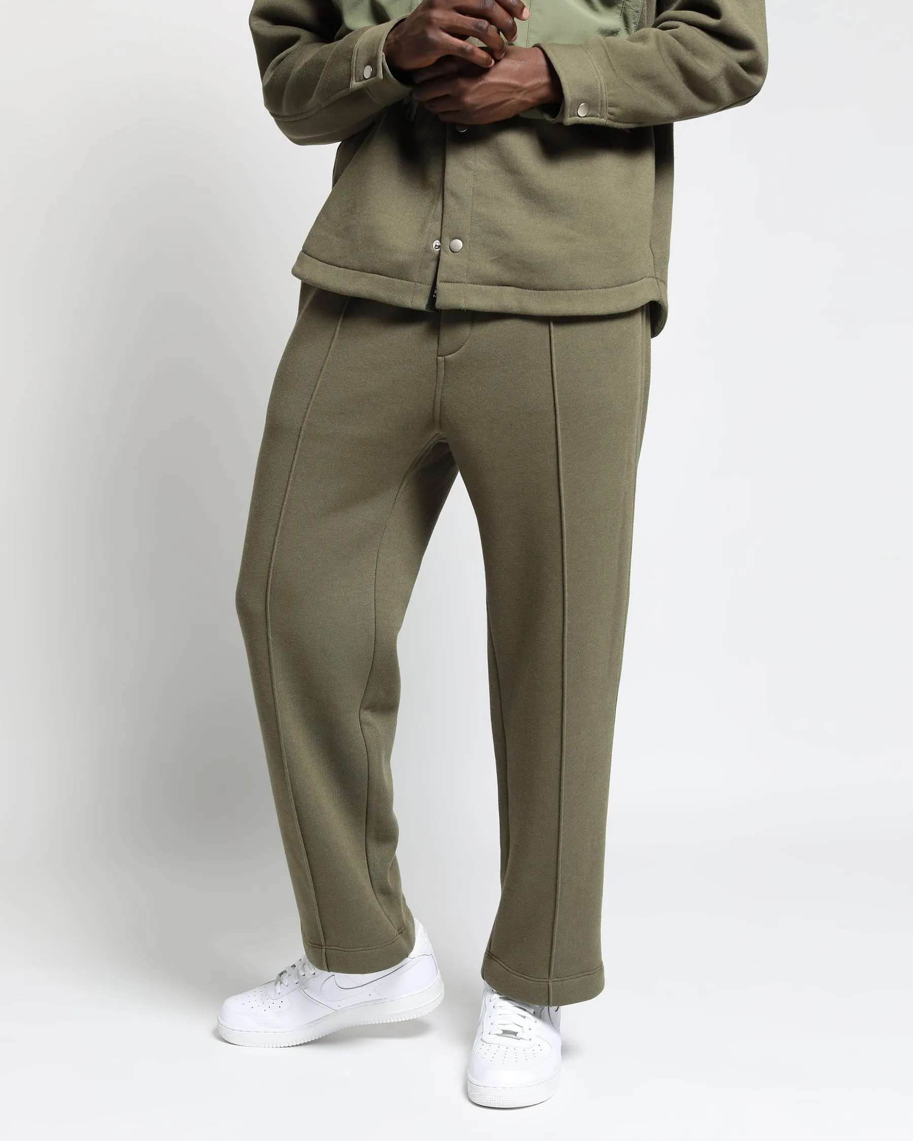 Sunnyside Brushed Terry Pin-tucked Wide Leg Pant