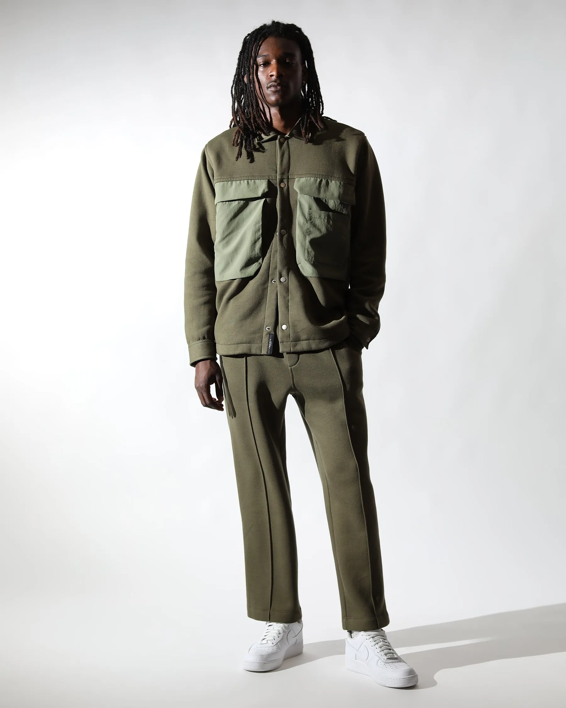 Sunnyside Brushed Terry Pin-tucked Wide Leg Pant