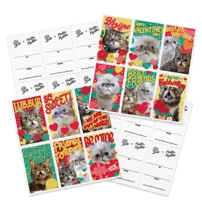 Tear-Away BUB Marbles Valentine Cards - Pack of 24 (Four Sheets)