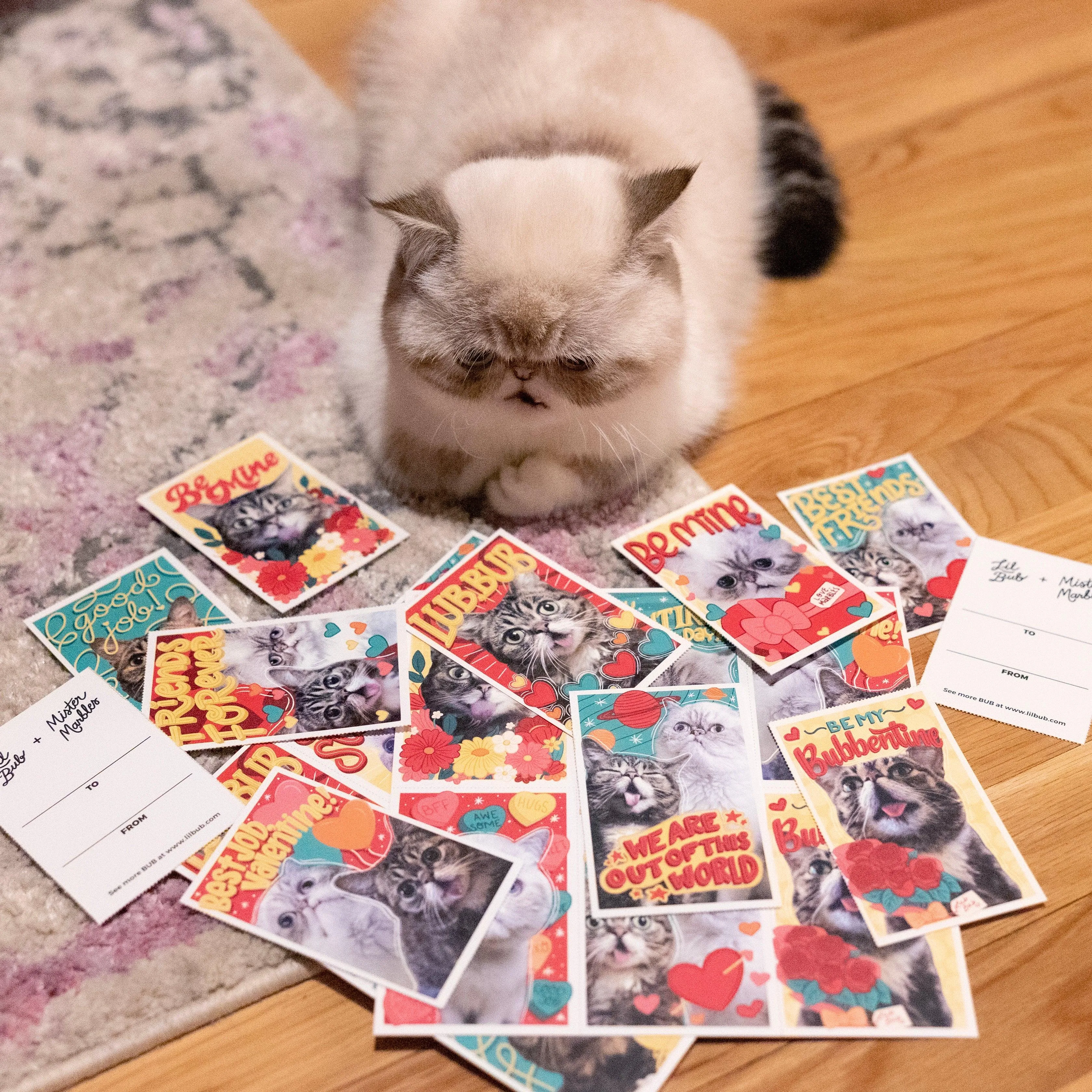 Tear-Away BUB Marbles Valentine Cards - Pack of 24 (Four Sheets)