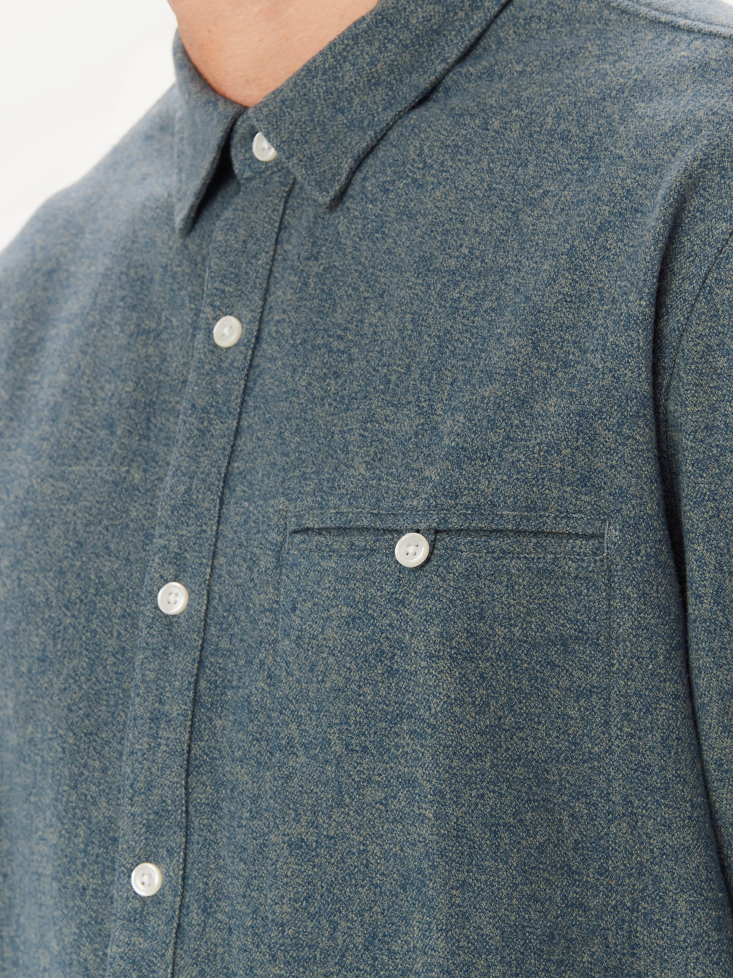 The Heathered Flannel Shirt in Agave