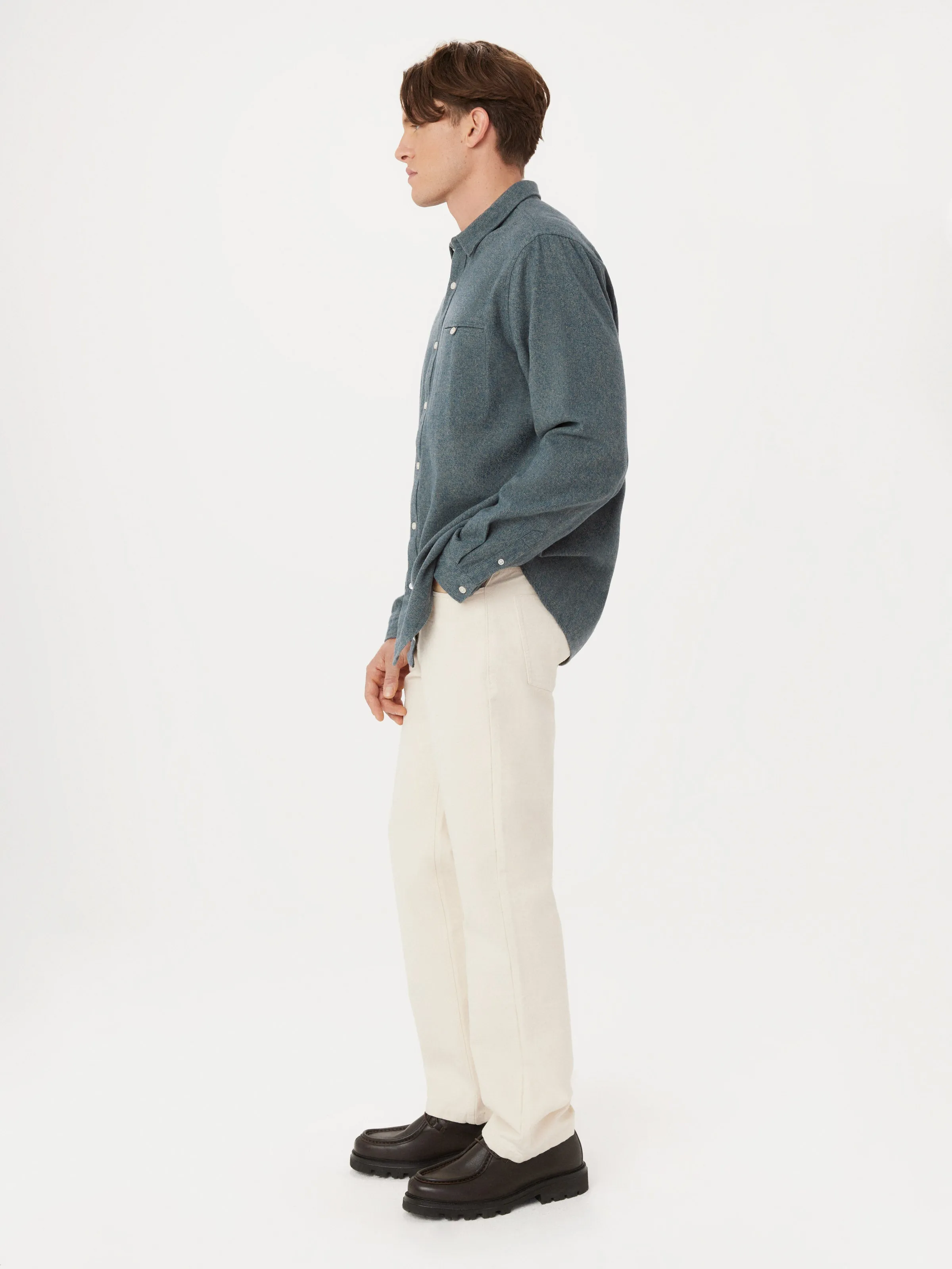 The Heathered Flannel Shirt in Agave