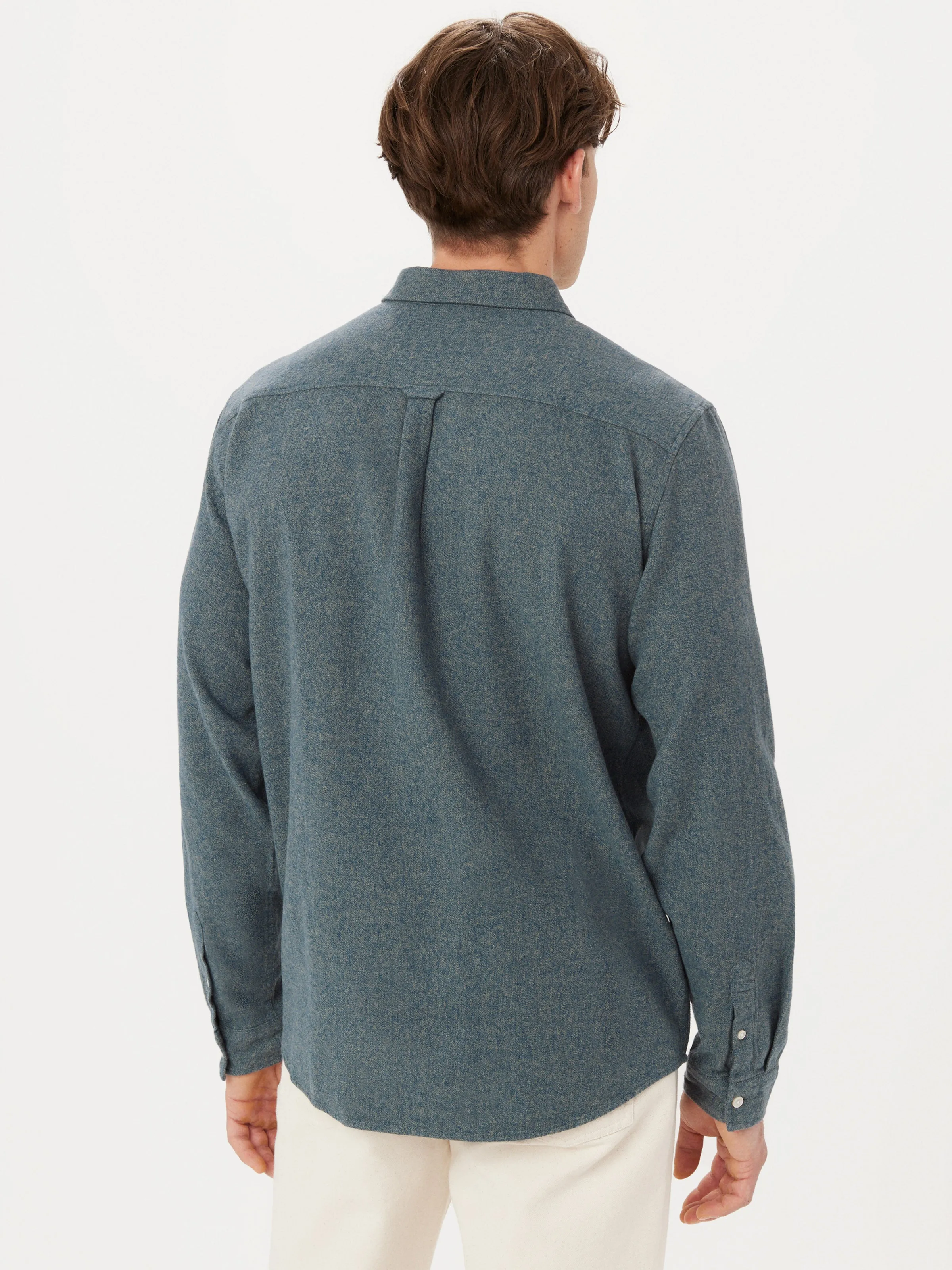 The Heathered Flannel Shirt in Agave