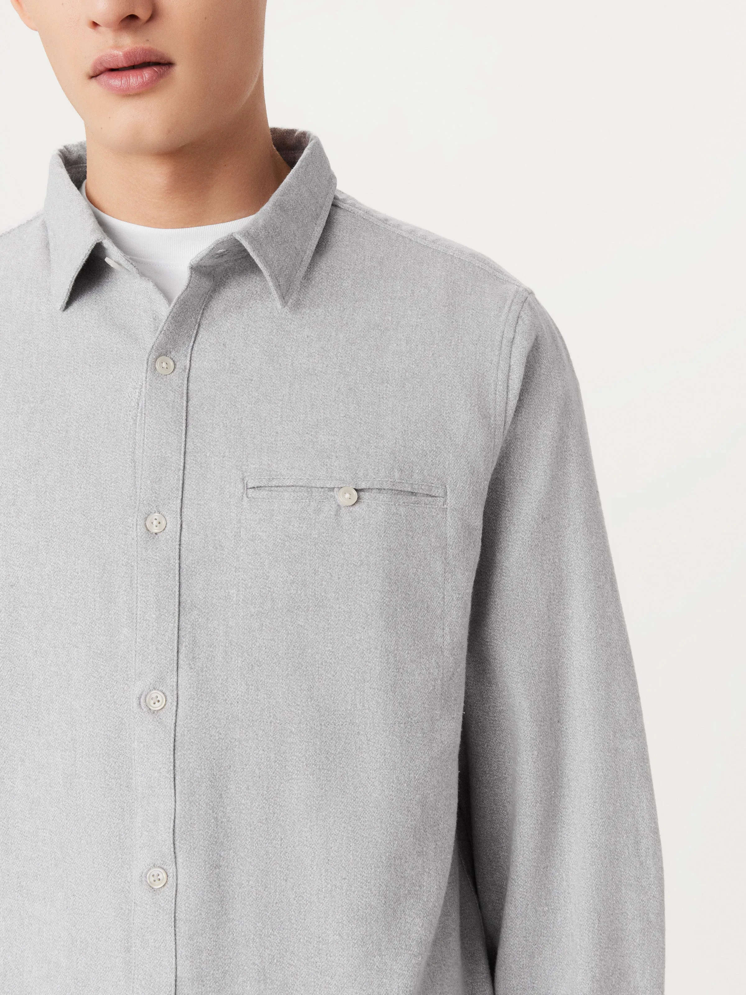 The Heathered Flannel Shirt in Grey
