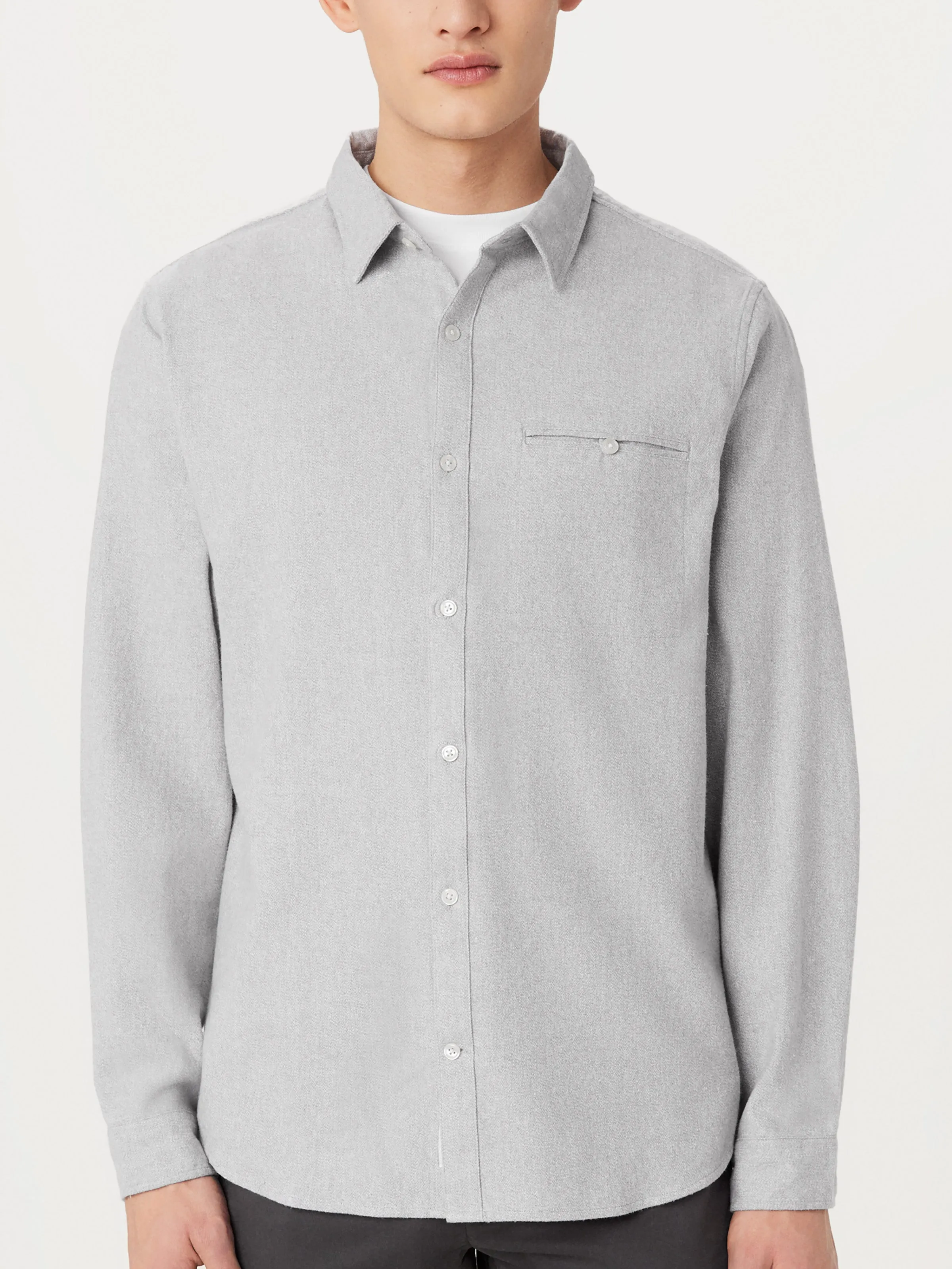 The Heathered Flannel Shirt in Grey