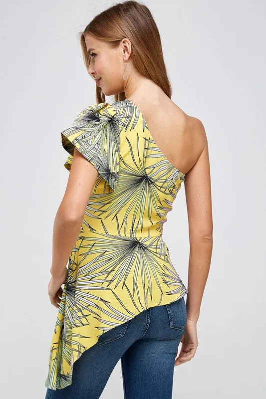 Top peplum a un hombro