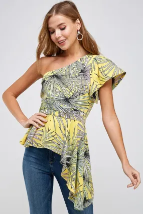 Top peplum a un hombro