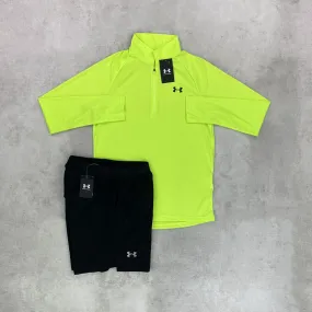 Under Armour Half Zip/ Shorts Set Volt/ Black