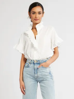Vanessa Top in Pearl Swiss Dot