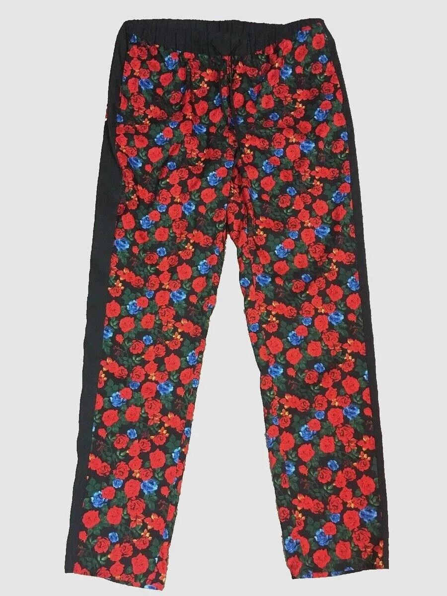 Vince Camuto Flowy Casual Floral Pants, Black Red, Size S Pocketed