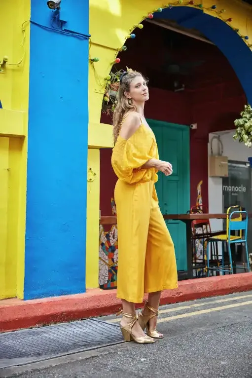 Yellow off Shoulder JumpSuit