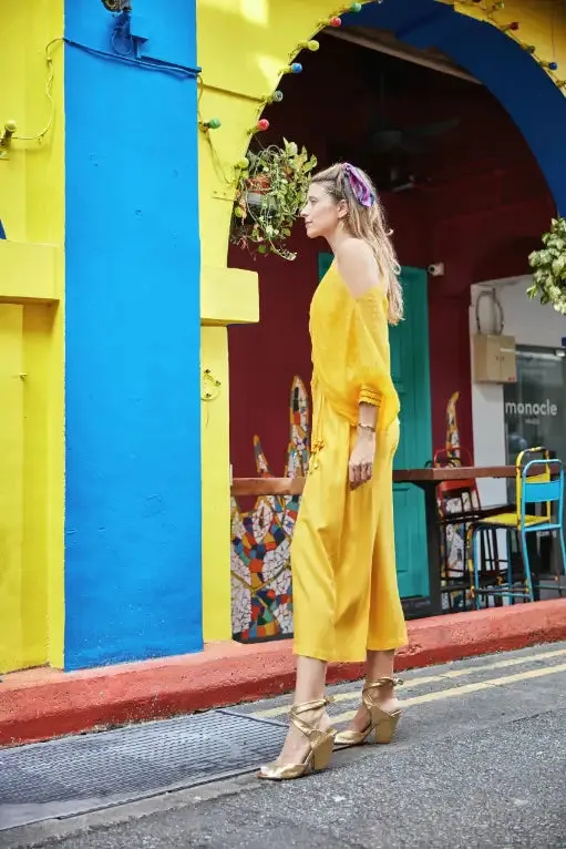 Yellow off Shoulder JumpSuit
