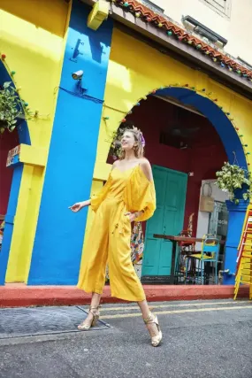 Yellow off Shoulder JumpSuit